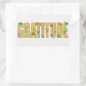 Niedliche Dankbarkeit Bejahung farbenfroher Blumen Rechteckiger Aufkleber (Tasche)