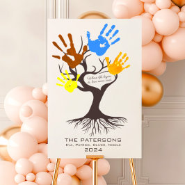 Niedliche Dark Brown Tree Handprints Modern Chic