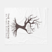 Niedliche Dark Brown Tree Handprints Modern Chic Fleecedecke (Vorderseite (Horizontal))