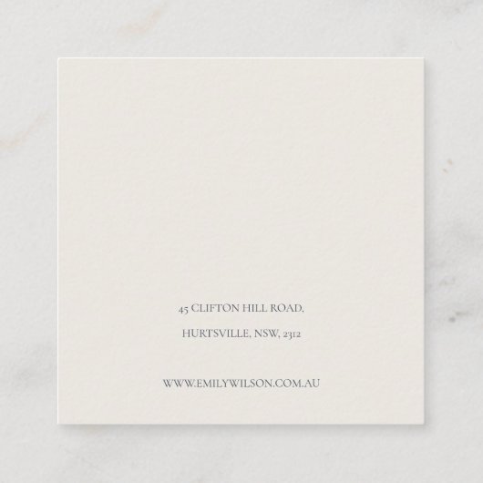 Niedliche Darstellung der bloroserischen Banksia Quadratische Visitenkarte (Rückseite)