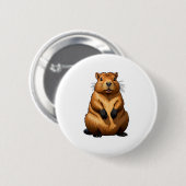 Niedliche Darstellung der Capybara-Nagetiere Button (Vorne & Hinten)