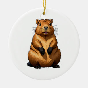 Niedliche Darstellung der Capybara-Nagetiere Keramik Ornament