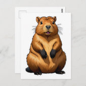 Niedliche Darstellung der Capybara-Nagetiere Postkarte (Vorne/Hinten)