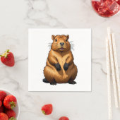 Niedliche Darstellung der Capybara-Nagetiere Serviette (Beispiel)