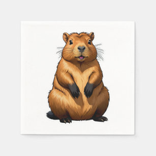 Niedliche Darstellung der Capybara-Nagetiere Serviette