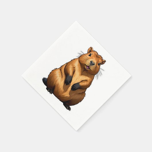 Niedliche Darstellung der Capybara-Nagetiere Serviette (Ecke)