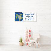 Niedliche Darstellung der Meeresschildkröte "Happy Banner (Insitu)