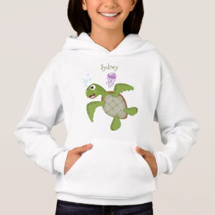 Niedliche Darstellung der Meeresschildkröte "Happy Hoodie