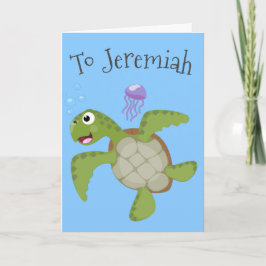 Niedliche Darstellung der Meeresschildkröte "Happy Karte