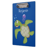 Niedliche Darstellung der Meeresschildkröte "Happy Klemmbrett (Links)