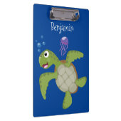 Niedliche Darstellung der Meeresschildkröte "Happy Klemmbrett (Rechts)