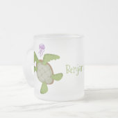 Niedliche Darstellung der Meeresschildkröte "Happy Mattglastasse (Vorderseite Links)