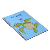 Niedliche Darstellung der Meeresschildkröte "Happy Notizblock (Rechte Seite)