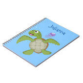 Niedliche Darstellung der Meeresschildkröte "Happy Notizblock (Linke Seite)