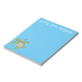 Niedliche Darstellung der Meeresschildkröte "Happy Notizblock (Rotiert)