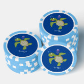 Niedliche Darstellung der Meeresschildkröte "Happy Pokerchips (Stapel)