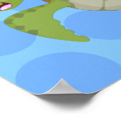 Niedliche Darstellung der Meeresschildkröte "Happy Poster (Ecke)