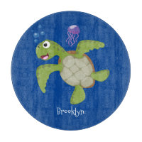 Niedliche Darstellung der Meeresschildkröte "Happy