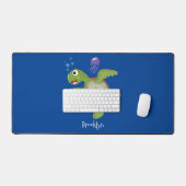 Niedliche Darstellung der Meeresschildkröte "Happy Schreibtischunterlage (Tastatur & Maus)