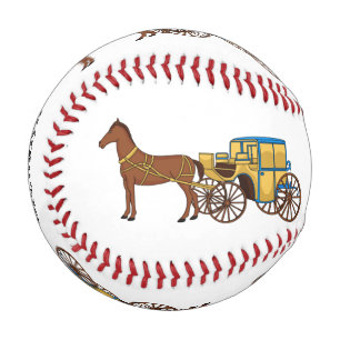 Niedliche Darstellung der Pferde und der königlich Baseball