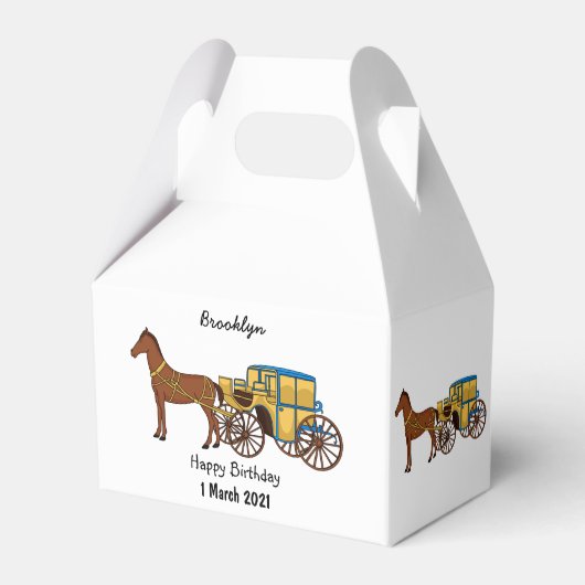 Niedliche Darstellung der Pferde und der königlich Geschenkschachtel (Rückseite)