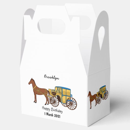 Niedliche Darstellung der Pferde und der königlich Geschenkschachtel (Geöffnet)