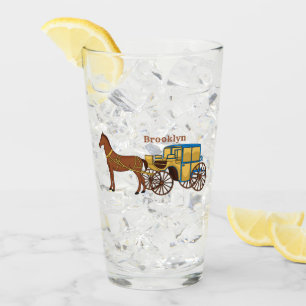 Niedliche Darstellung der Pferde und der königlich Glas