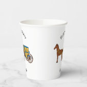 Niedliche Darstellung der Pferde und der königlich Pappbecher (Links)