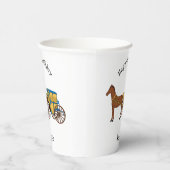 Niedliche Darstellung der Pferde und der königlich Pappbecher (Rechts)