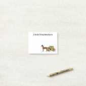 Niedliche Darstellung der Pferde und der königlich Post-it Klebezettel (Auf Schreibtisch)