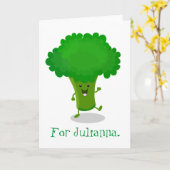 Niedliche Darstellung des Broccoli-Cartoon Karte (Gelbe Blume)