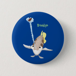 Niedliche Darstellung des Cartoon Archerfish Button