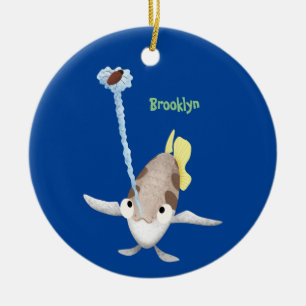 Niedliche Darstellung des Cartoon Archerfish Keramik Ornament