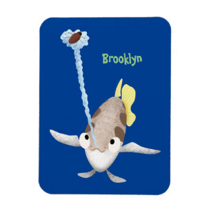 Niedliche Darstellung des Cartoon Archerfish Magnet