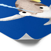 Niedliche Darstellung des Cartoon Archerfish Poster (Ecke)