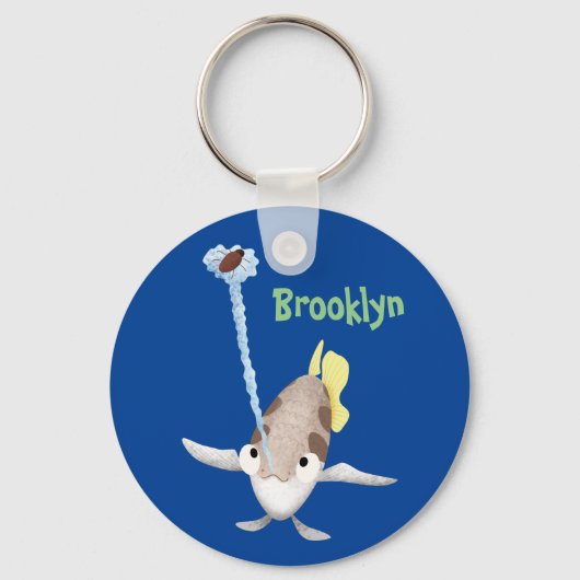 Niedliche Darstellung des Cartoon Archerfish Schlüsselanhänger (Vorderseite)