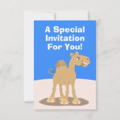 Niedliche Darstellung des Cartoon auf dem Kamel Einladung (Rückseite)