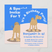 Niedliche Darstellung des Cartoon auf dem Kamel Einladung (Vorne/Hinten)