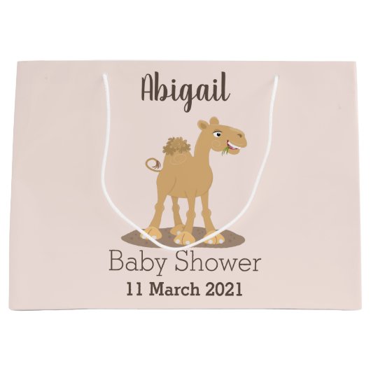 Niedliche Darstellung des Cartoon auf dem Kamel Große Geschenktüte (Vorderseite)