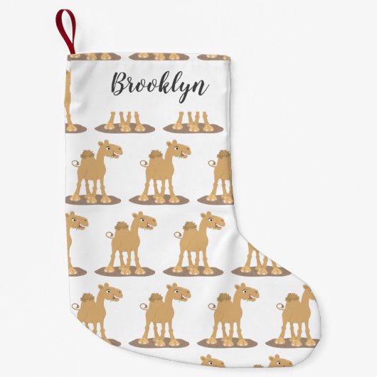 Niedliche Darstellung des Cartoon auf dem Kamel Kleiner Weihnachtsstrumpf (Vorderseite)