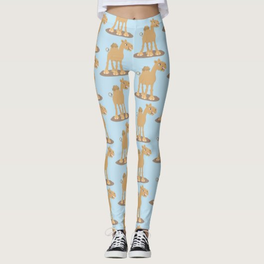 Niedliche Darstellung des Cartoon auf dem Kamel Leggings (Vorderseite)
