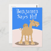 Niedliche Darstellung des Cartoon auf dem Kamel Postkarte (Vorne/Hinten)