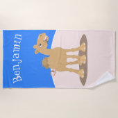 Niedliche Darstellung des Cartoon auf dem Kamel Strandtuch (Vorderseite)