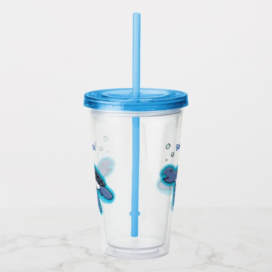 Niedliche Darstellung des Cartoon der Meeresschild Acryltrinkbecher (Rechts)