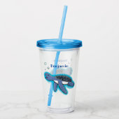 Niedliche Darstellung des Cartoon der Meeresschild Acryltrinkbecher (Rückseite)