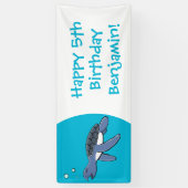 Niedliche Darstellung des Cartoon der Meeresschild Banner (Vertikal)