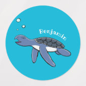 Niedliche Darstellung des Cartoon der Meeresschild Etiketten (Design 2)