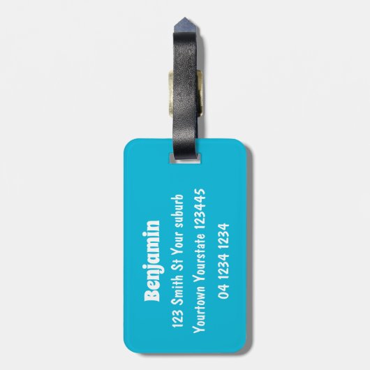 Niedliche Darstellung des Cartoon der Meeresschild Gepäckanhänger (Rückseite vertikal)