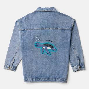 Niedliche Darstellung des Cartoon der Meeresschild Jeansjacke