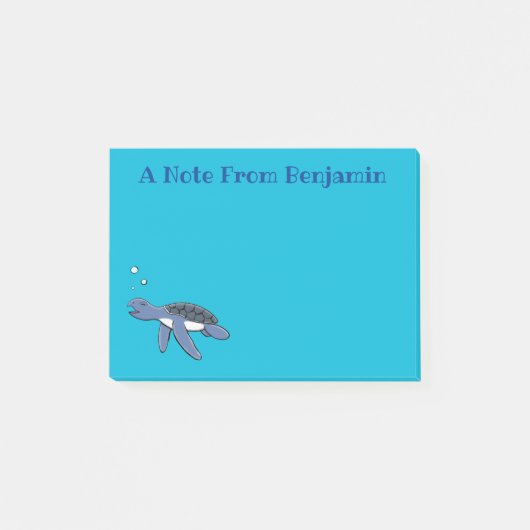 Niedliche Darstellung des Cartoon der Meeresschild Post-it Klebezettel (Vorderseite)